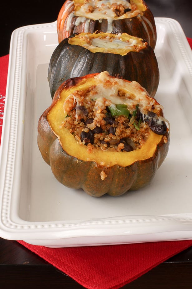 Quinoa and black bean Stuffed Acorn Squash