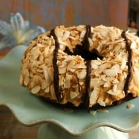 Coconut Caramel Samoas Bundt cake