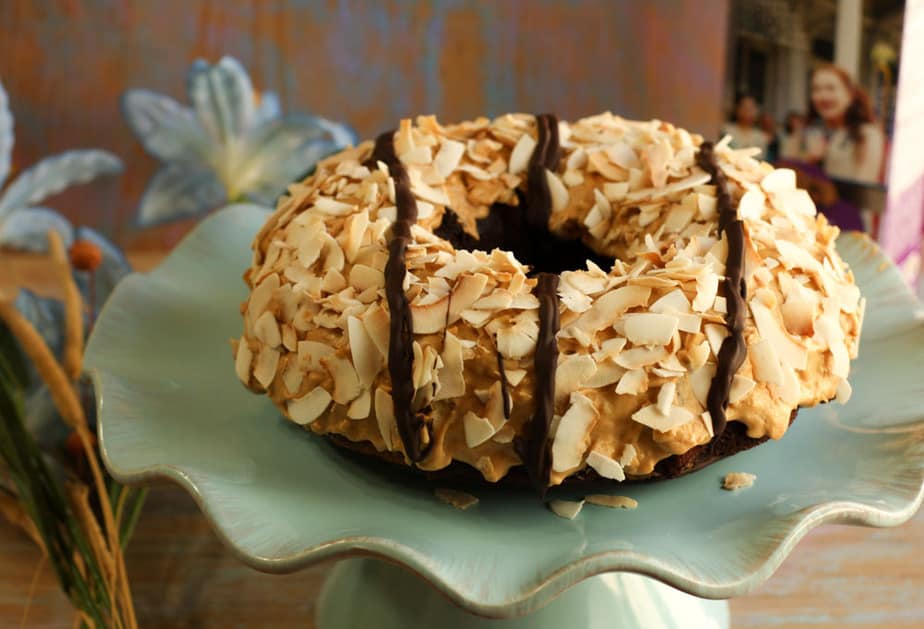 Coconut Caramel Samoas Bundt cake