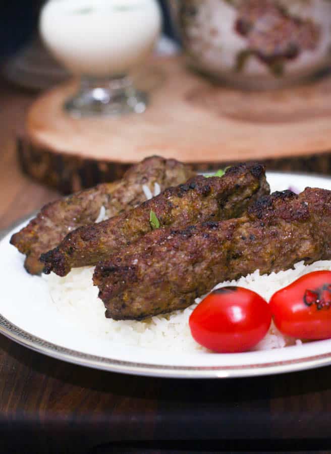 Lamb Chelo Kebab Persian Rice and Kebab dish