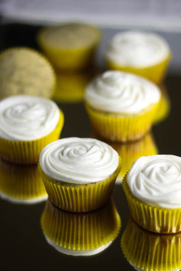 Lemon poppy seed cupcake