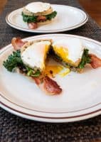 Paleo Bacon Kale and Egg Waffle Sandwich